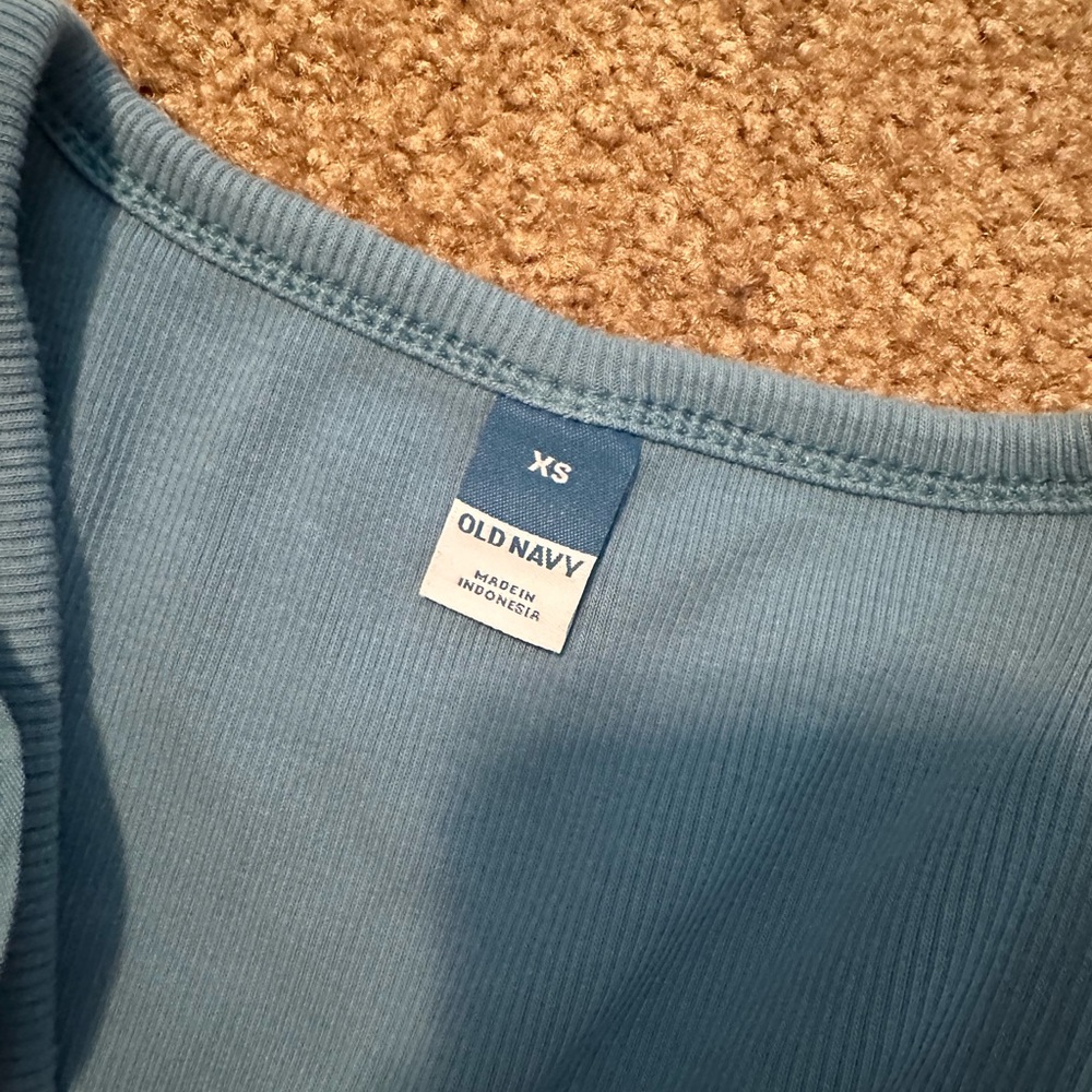 Old Navy Ruffled Sleeve Tank Tops - Blue and Coral - Picture 3 of 4